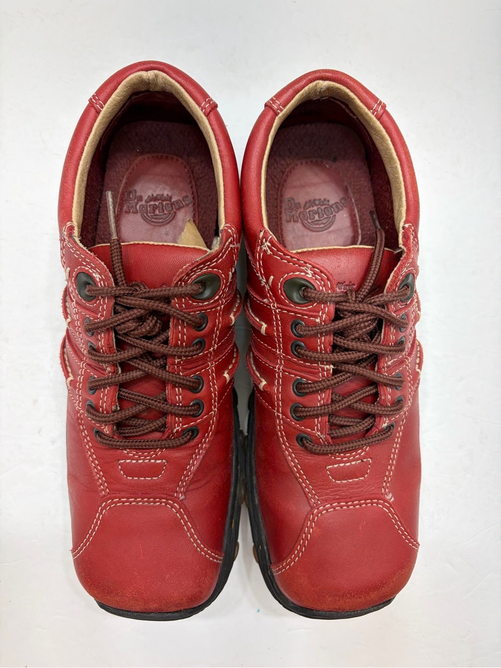 Dr. Martens Y2K Retro Chunky Red Contrast Stitch Shoes Size 5